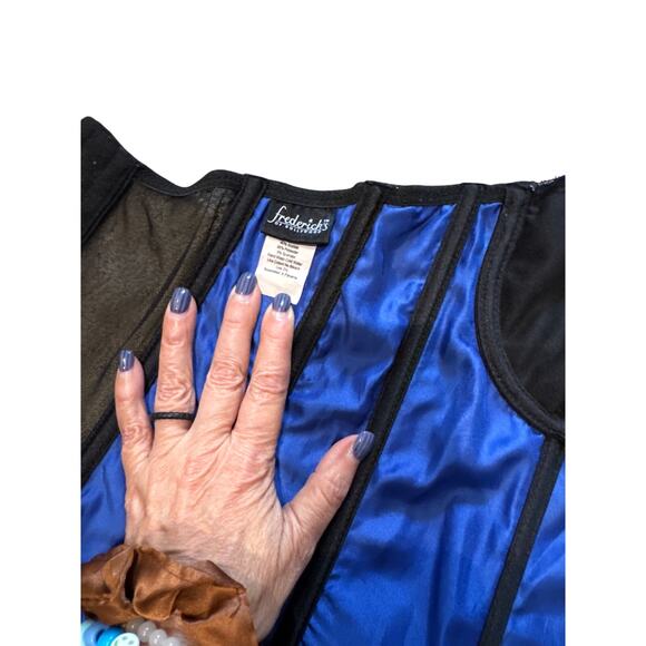 Vintage Frederick’s Blue Lace Corset 36 Boned Hook Back | SAME-NEXT DAY SHIP - Picture 5 of 6